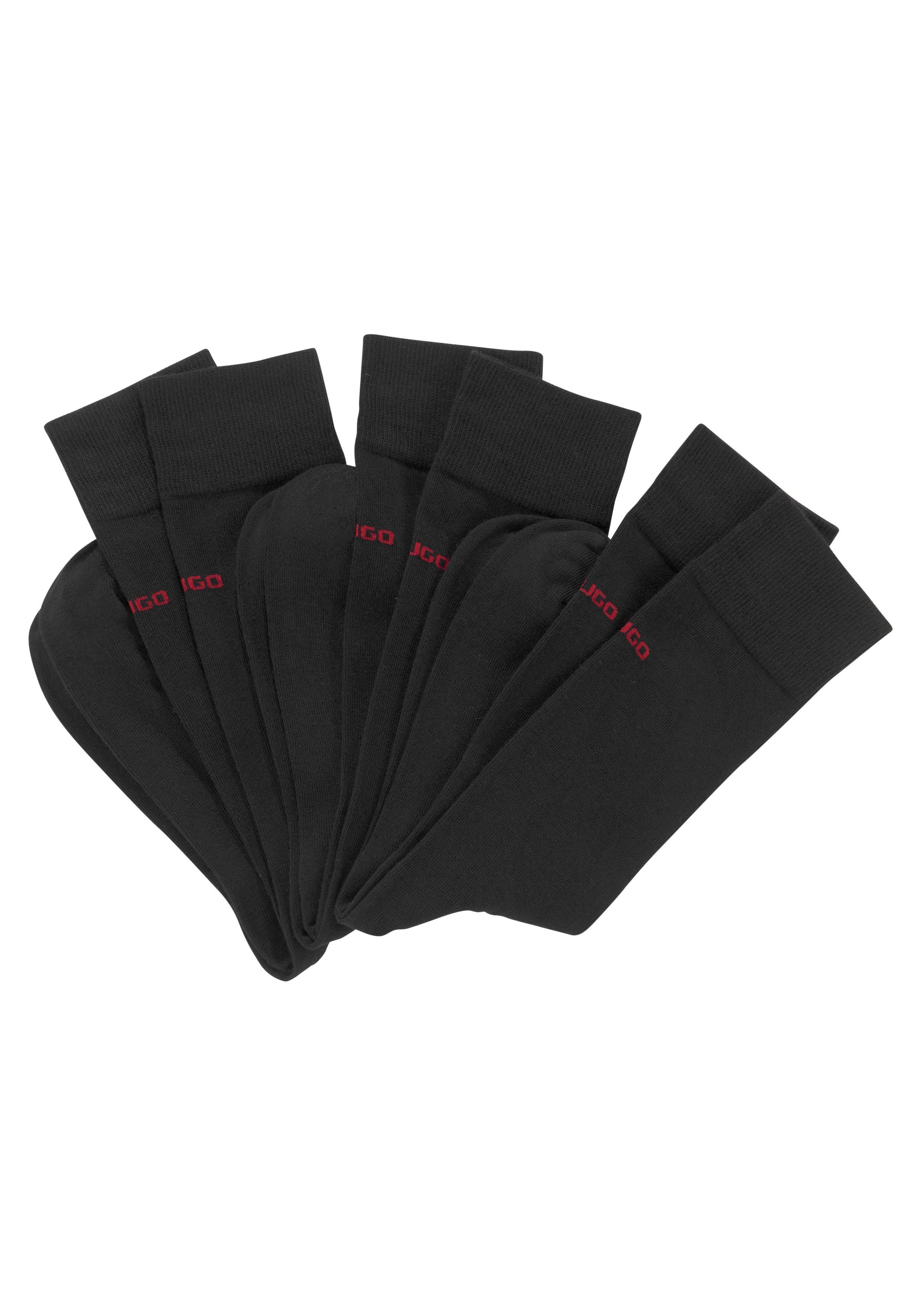 HUGO Businesssocken 3P RS UNI CC (Packung, 3-Paar, 3er Pack) mit kontrastfarbenen HUGO Logo-Schriftzug
