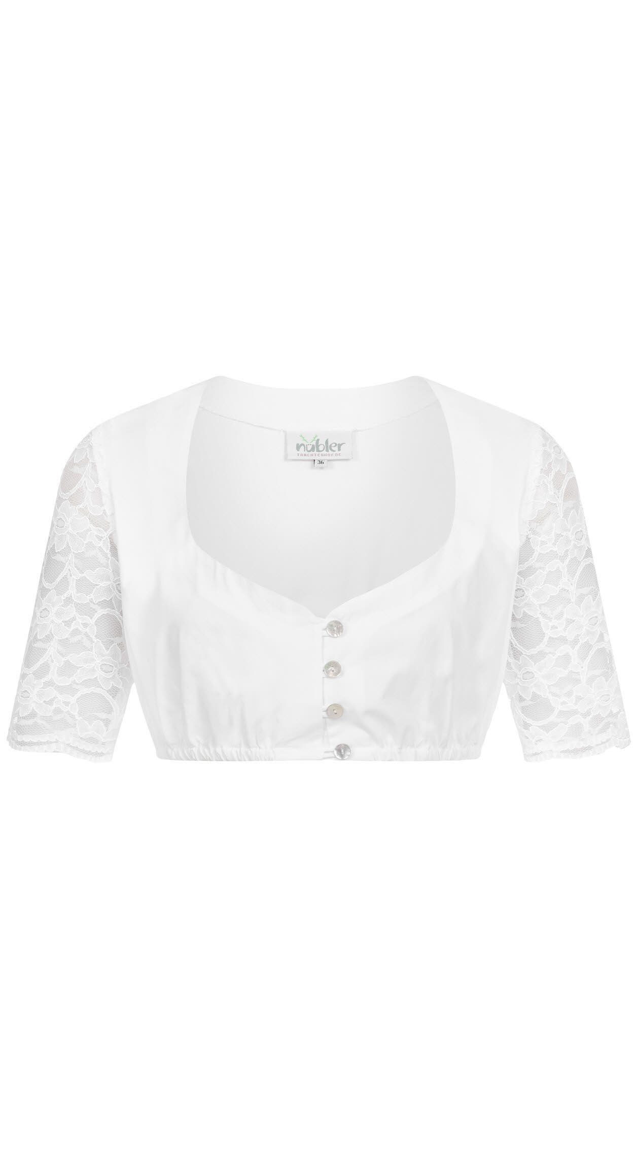 Dirndlbluse Dirndlbluse Kurzarm Ilona in Weiß von Nübler