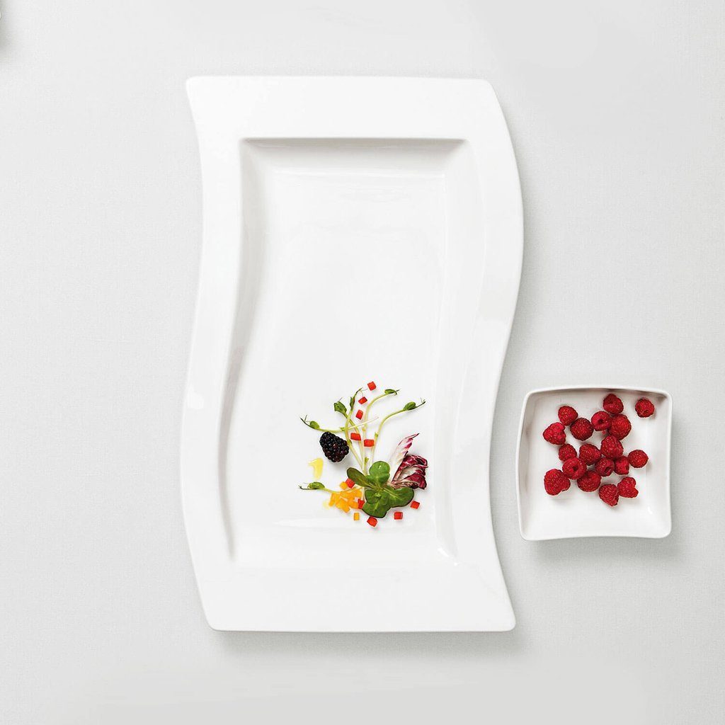 Villeroy & Boch Servierplatte NewWave Servierplatte, Porzellan, (1-tlg), Premium Porcelain, mikrow.- & spülm.sicher, Made in Germany