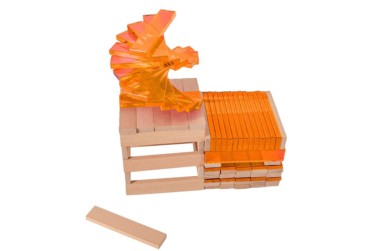 CHiLA Lernspielzeug Lux Holz- & Acrylsticks (80-St), Bausteine