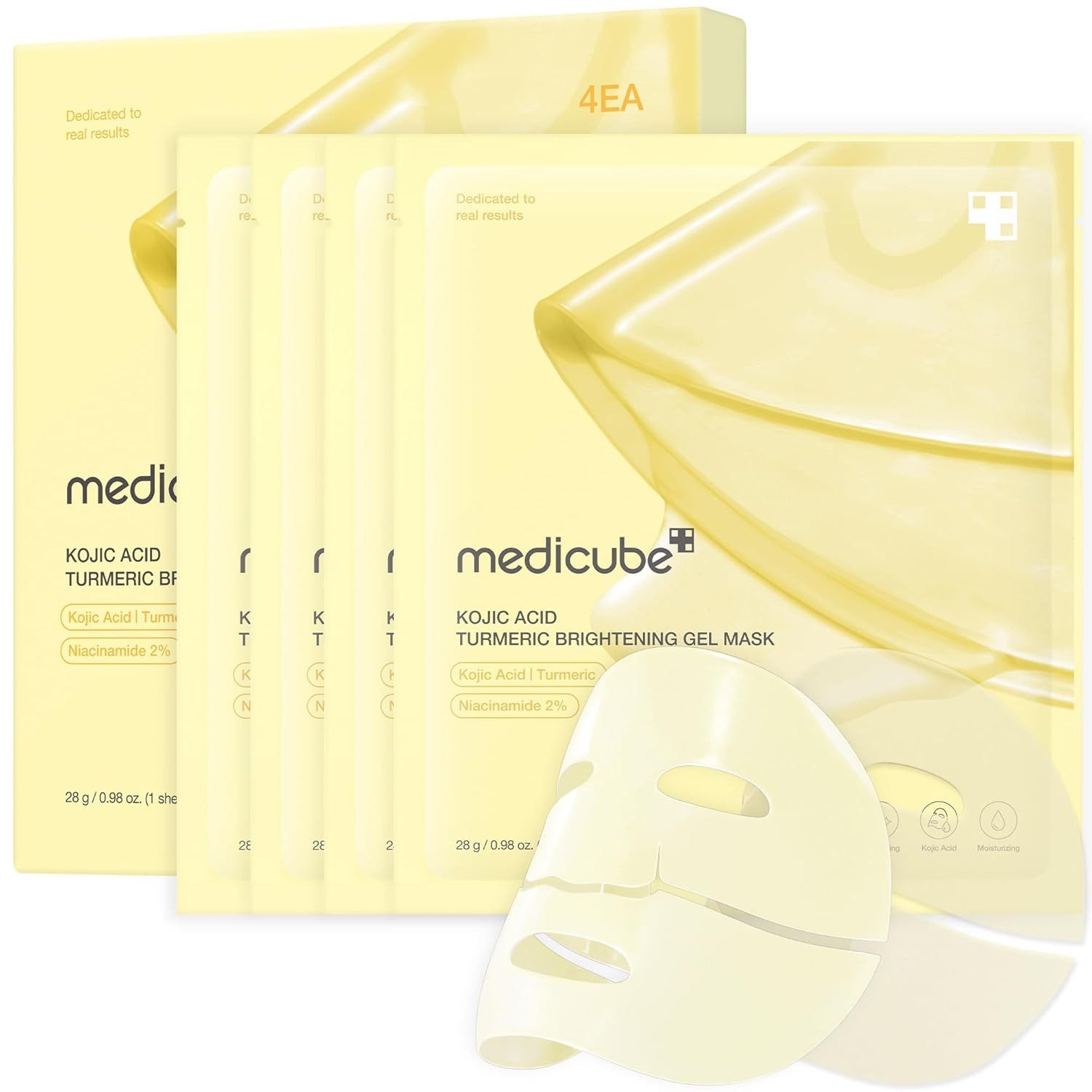 Gesichtsmasken-Set Kojic Acid Turmeric Brightening Gel Mask 4er Pack