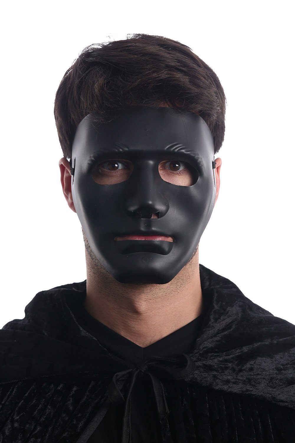 CHAKS Verkleidungsmaske Halloween Maske Mystery Man 'No ID', Schwarz