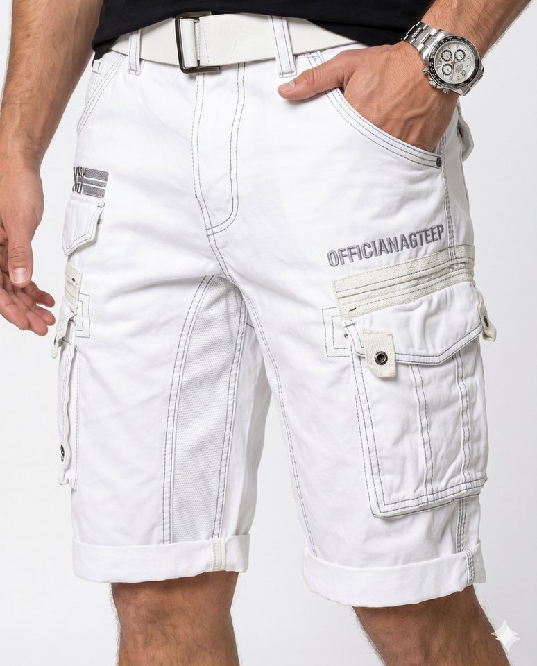 Geographical Norway Cargoshorts kurze Hose aus Baumwolle, Sommer-Bermuda (1-tlg) Herrenshorts mit Gürtel Größe S bis 5XL