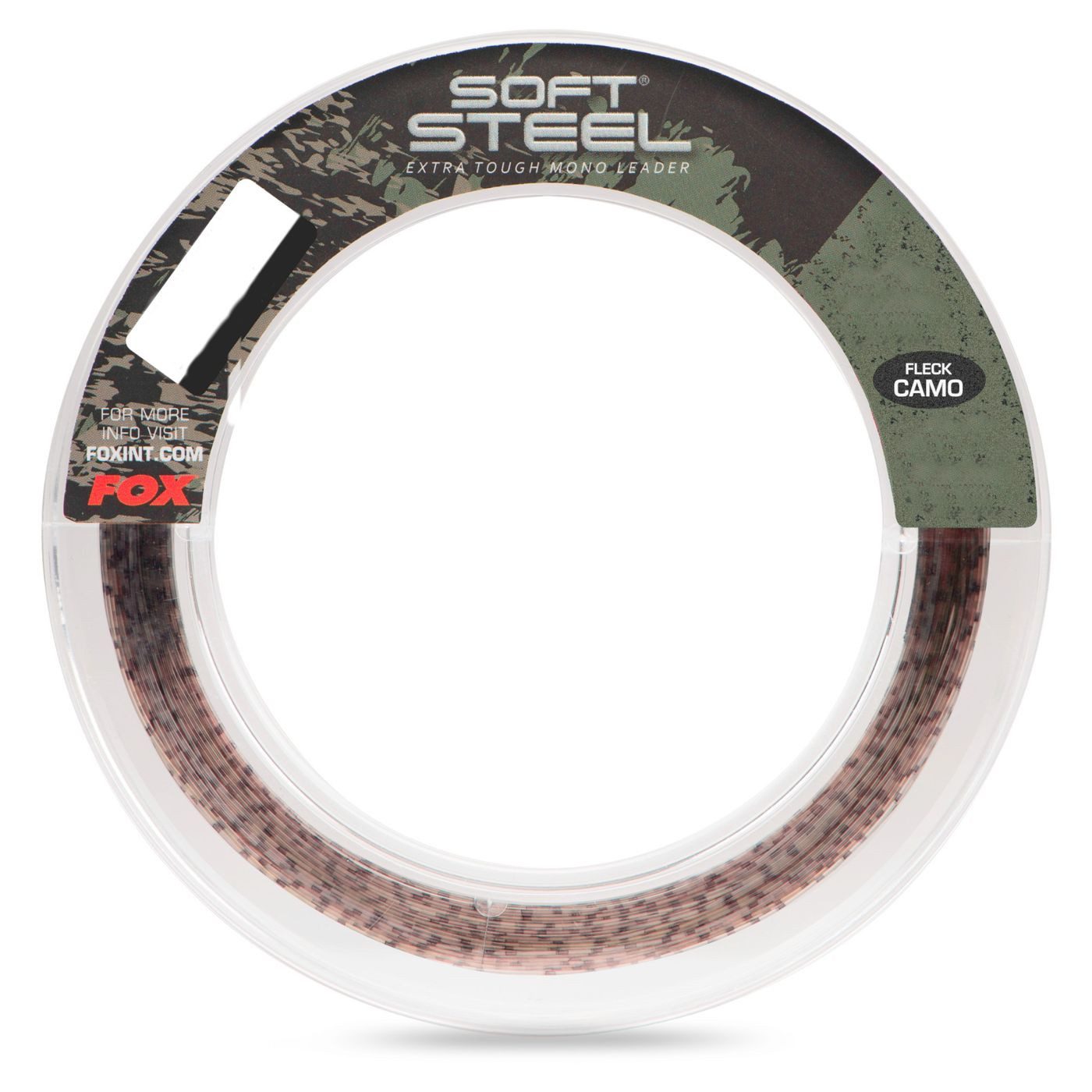 FOX International Vorfachschnur Fox Soft Steel Fleck Camo Leader - 100m Vorfachschnur, 0.6 m Länge, 0.6 mm Fadendurchmesser, (100-St)