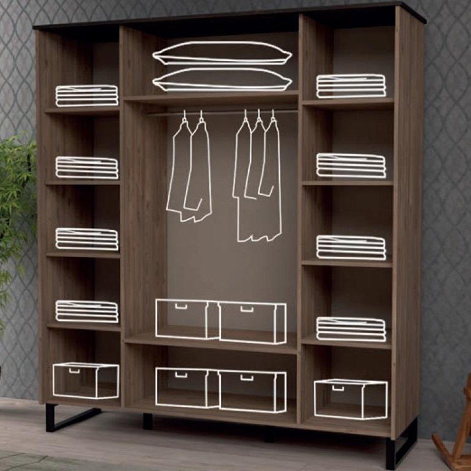 Braun JVmoebel Modern Möbel (Kleiderschrank) Holz Kleiderschrank Kinderzimmer Kleiderschrank Design
