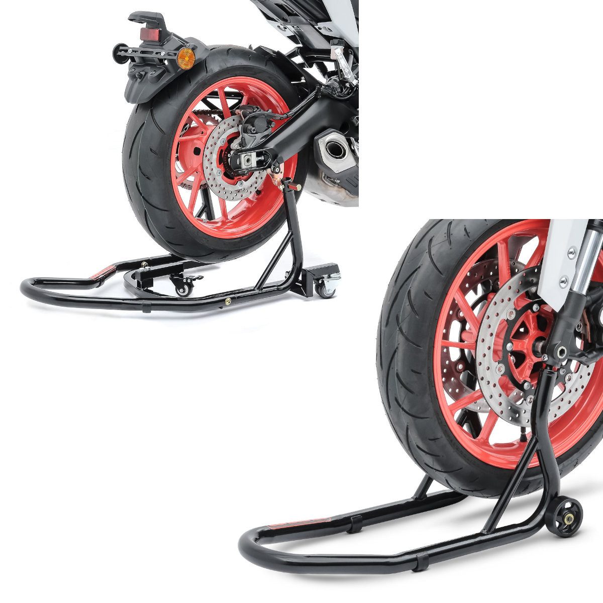 ConStands Motorradheber Set Rangierhilfe + Montageständer S4