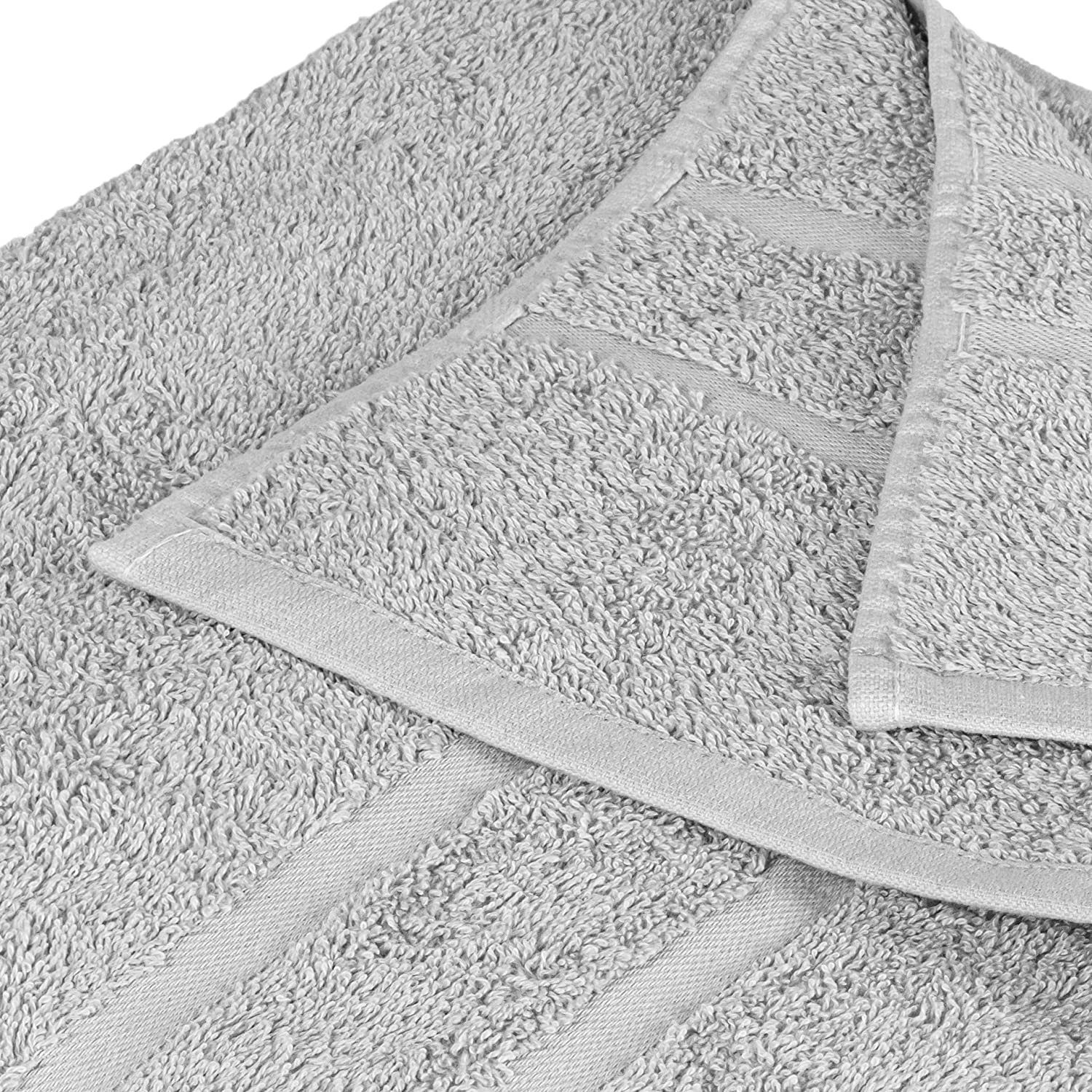 StickandShine Handtuch Set 1x Gästehandtuch Teilig) 500 SET als 100% 3er Baumwolle Pack, 500GSM Handtuch 1x Duschtuch 1x in GSM verschiedenen Hellgrau Handtuch Farben (3 100% Frottee Baumwolle