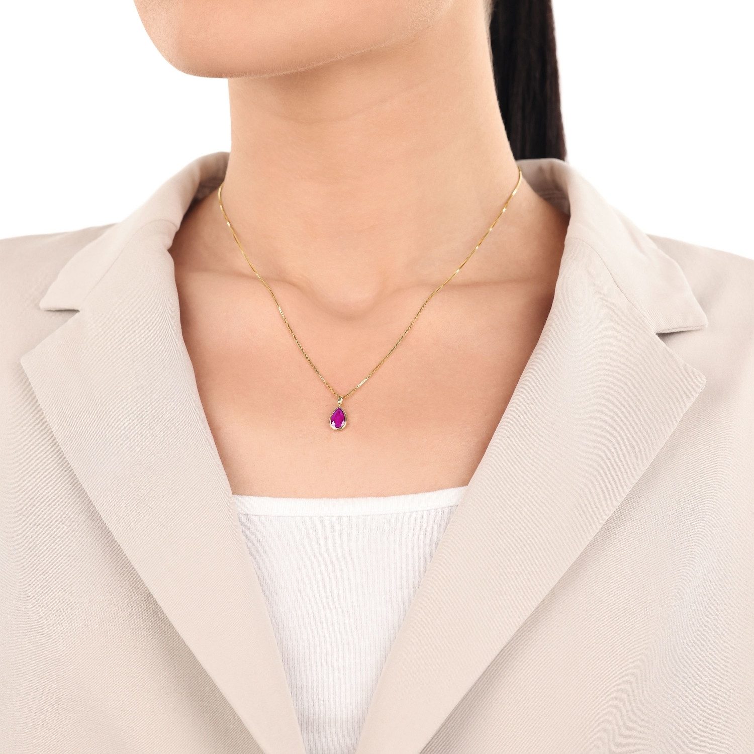 Amor Kettenanhänger Amor Motivanhänger für Damen, Gold 375, Glas (Motivanhä günstig online kaufen