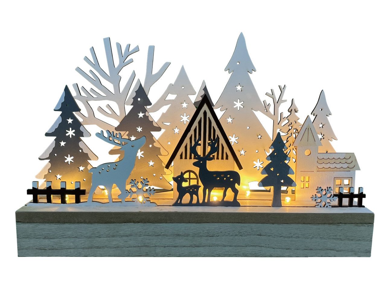 Trend Line Dekofigur TrendLine Deko Holz 30 x 8 x 19 cm natur/weiß günstig online kaufen