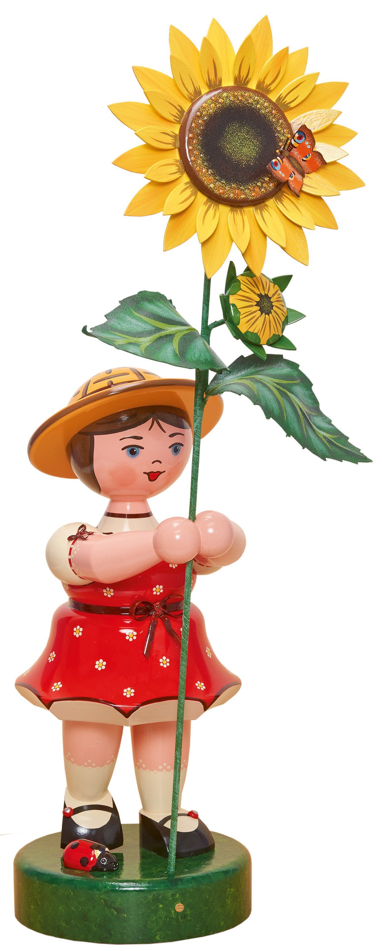 Hubrig Volkskunst GmbH Sammelfigur Blumenmädchen mit Sonnenblume, Höhe 53cm, Handwerkskunst original Erzgebirge