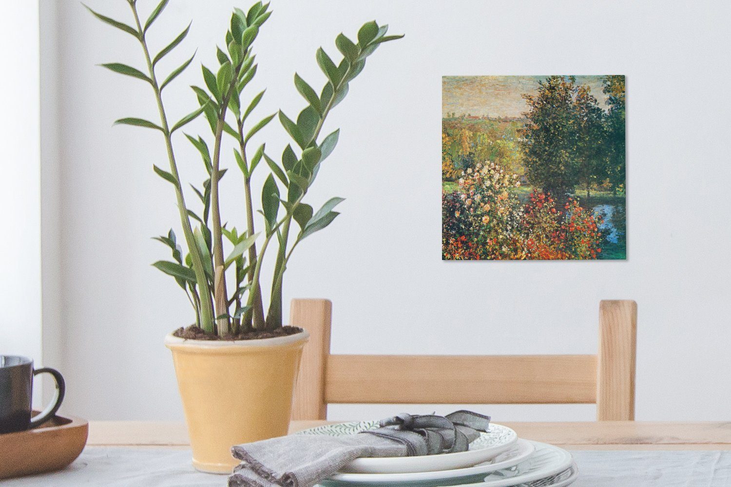 Wohnzimmer Leinwand der Claude (1 Hoshede Rosen OneMillionCanvasses® St), - Monet, Schlafzimmer Leinwandbild im in Garten Bilder Montregon für