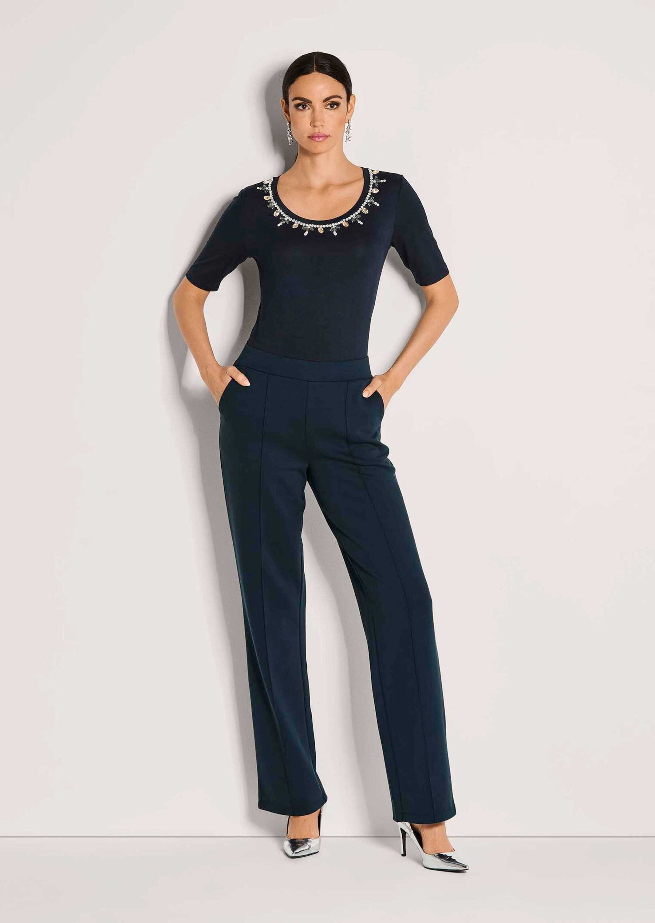 Jerseyhose Weite Schlupfhose mit Biesen