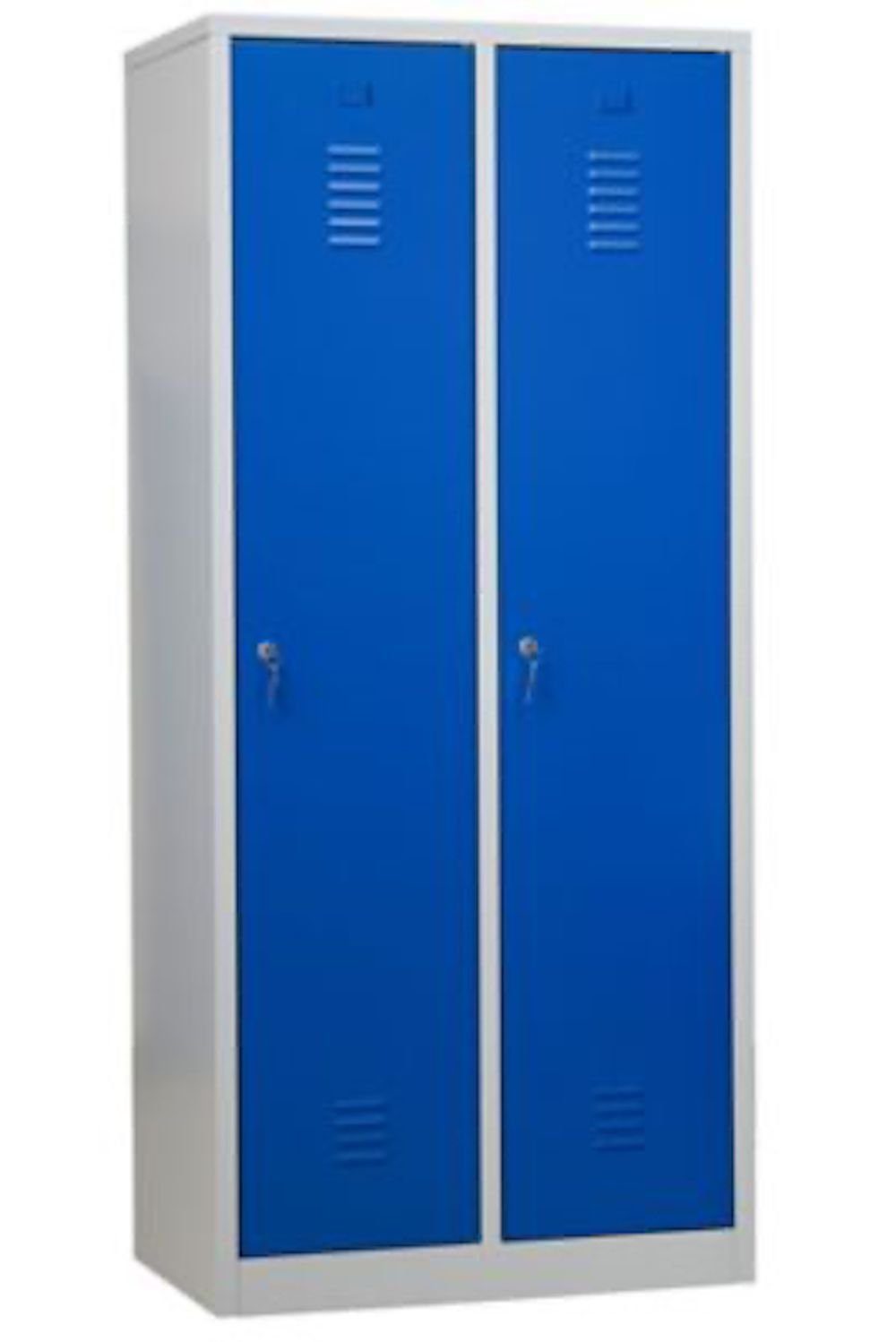 PROREGAL® Spind Garderobenspind Camel, HxBxT Grau-Blau 180x80x50cm, Zylinderschloss
