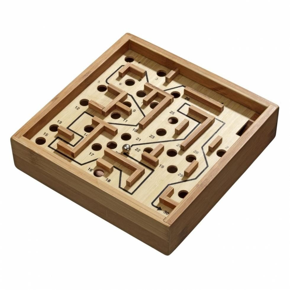 Philos Spiel, Labyrinth - klein - Bambus