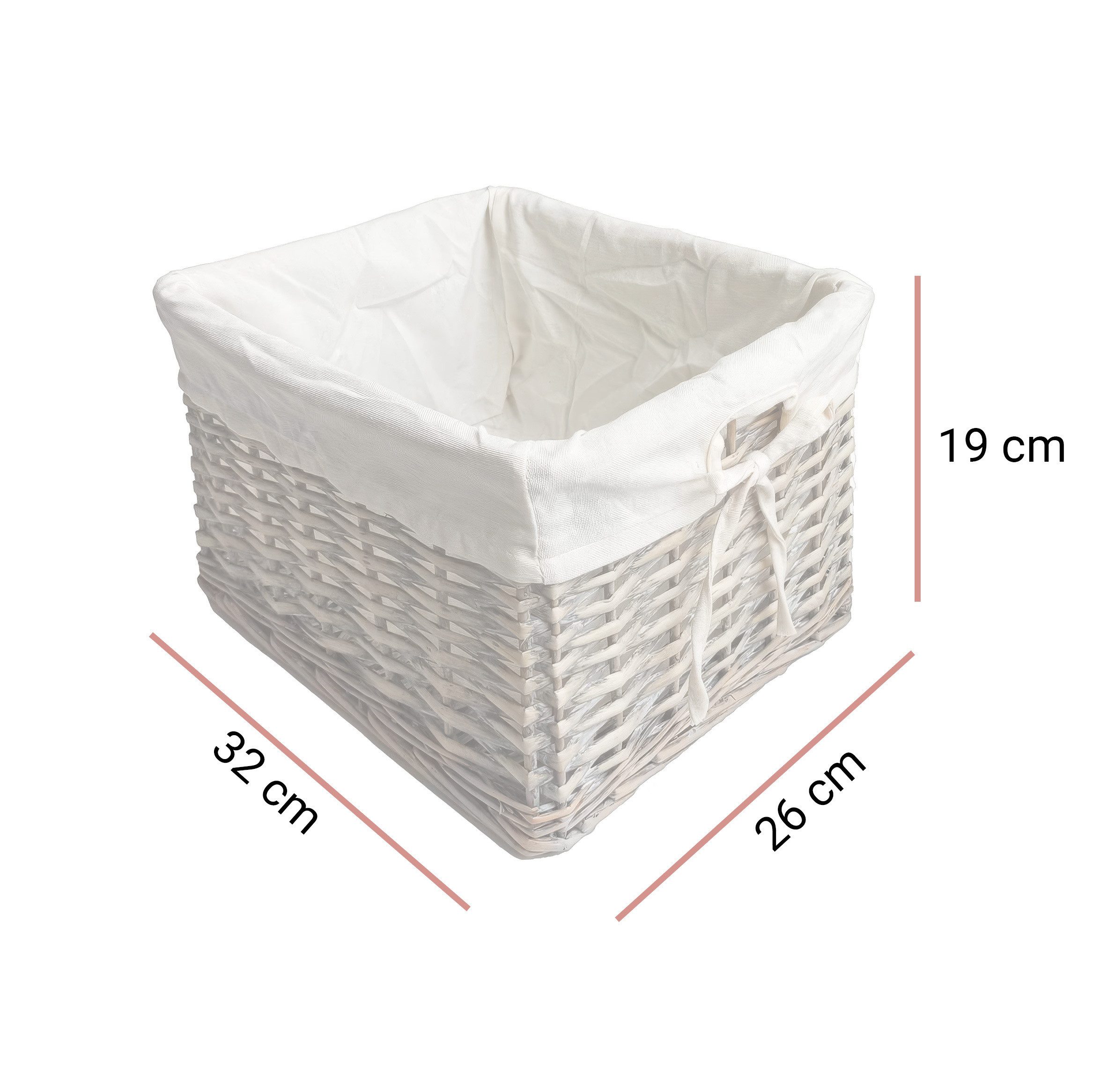 Lookway Weidenkorb rechteckig mit Baumwollinlay – Aufbewahrungskorb Zuhause günstig online kaufen