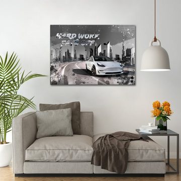 ArtMind XXL-Wandbild Pays off - Tesla, Premium Wandbilder als Poster & gerahmte Leinwand in 4 Größen, Wall Art, Bild, Canva