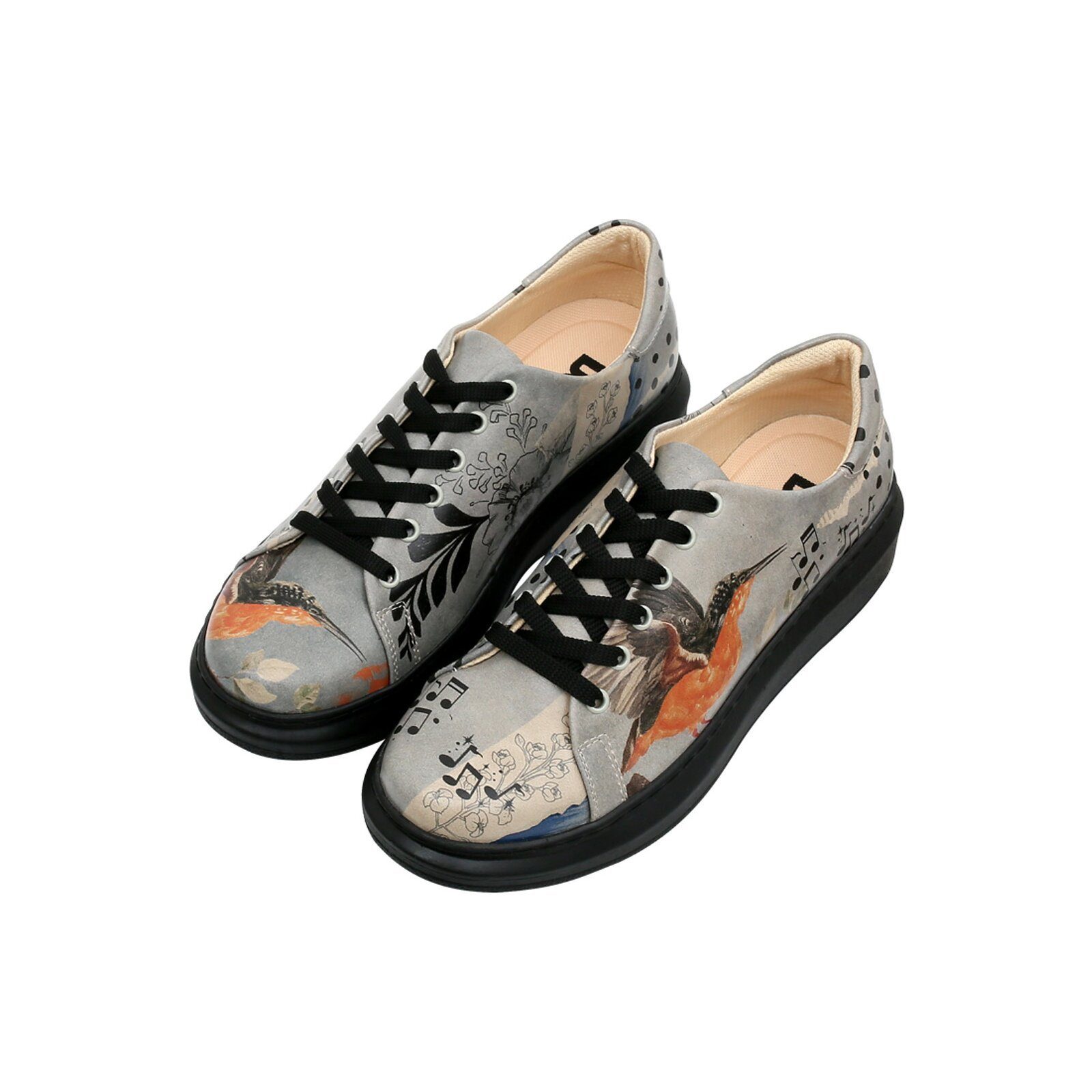 Myra Low-Top Sneaker Birds Chirping Damen Sneaker Plateausneaker