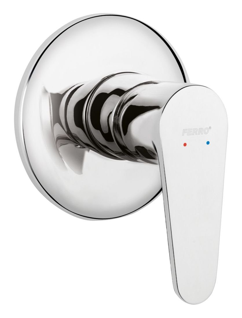 Ferro Duscharmatur ALGEO Unterputz Brausearmatur Mischbatterie rund, Chrom, BAG7PA