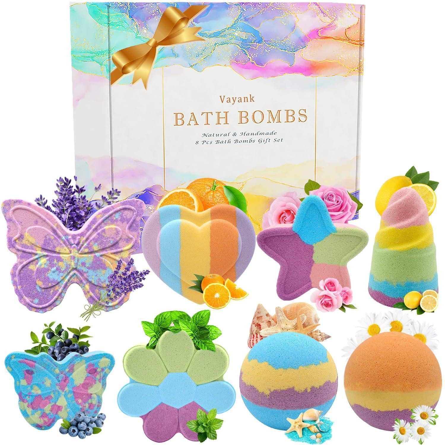 LuxusKollektion Badekugel Badebomben Geschenkset 8er organisch natur. Aromatherapie