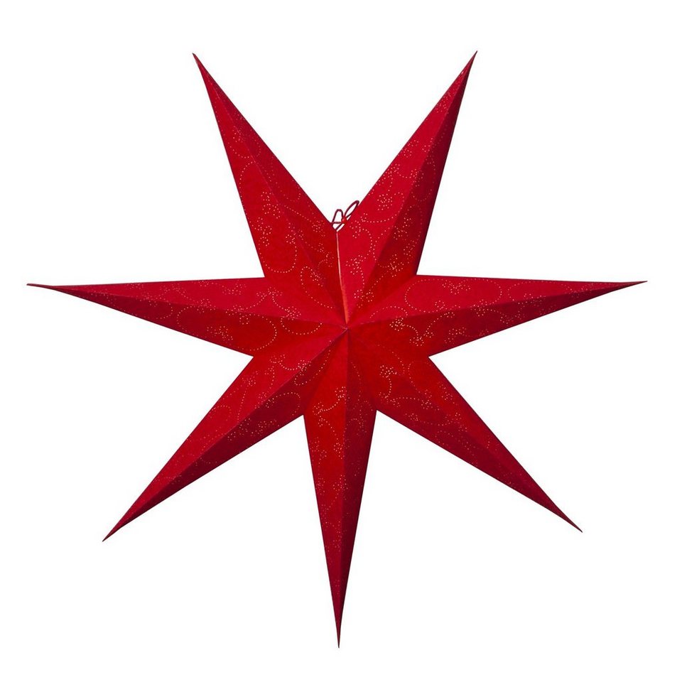 Weihnachtsstern rot STAR Leuchtstern 75cm LED Stern D: Papierstern TRADING hängend 7-zackig