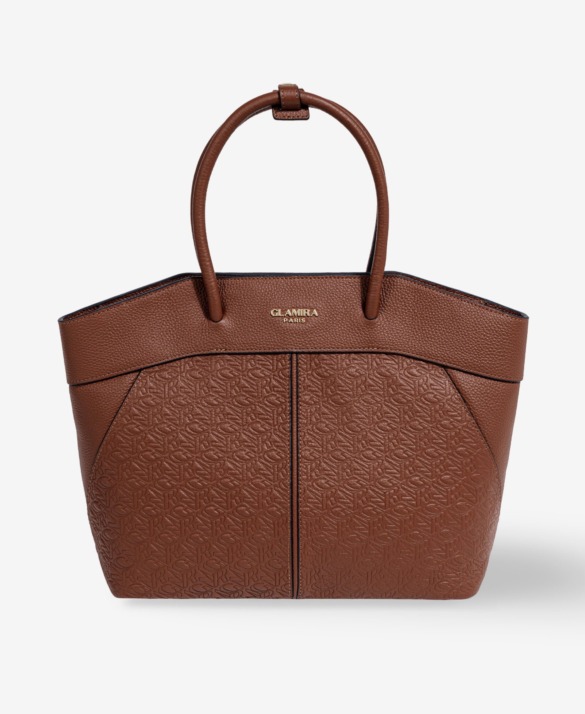 GLAMIRA Handtasche Lysandra Brauner Shopper (1-tlg), echt Leder, mit geräumigem Hauptfach