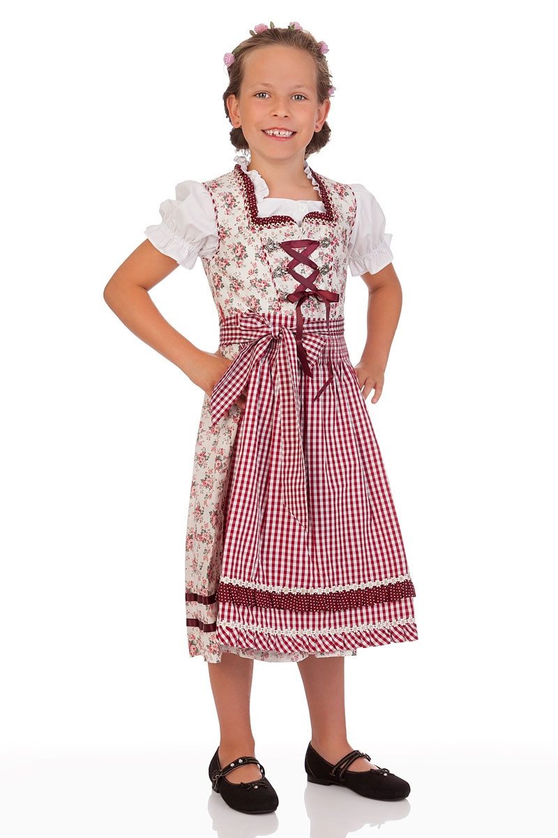 KRÜGER KIDS Dirndl Kinderdirndl 3tlg. - VIVIANE - weinrot
