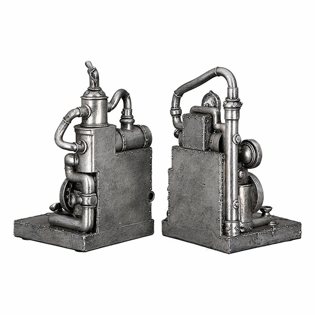 mit Buchstützen Motiv Buchstütze unterschiedlichem Buchstütze Dampfmaschine GILDE 2 (2er 2 Machine Set, Motiv), St., Steampunk