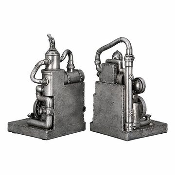 GILDE Buchstütze Buchstütze Steampunk Machine (2er Set, 2 St., 2 Buchstützen mit unterschiedlichem Motiv), Motiv Dampfmaschine