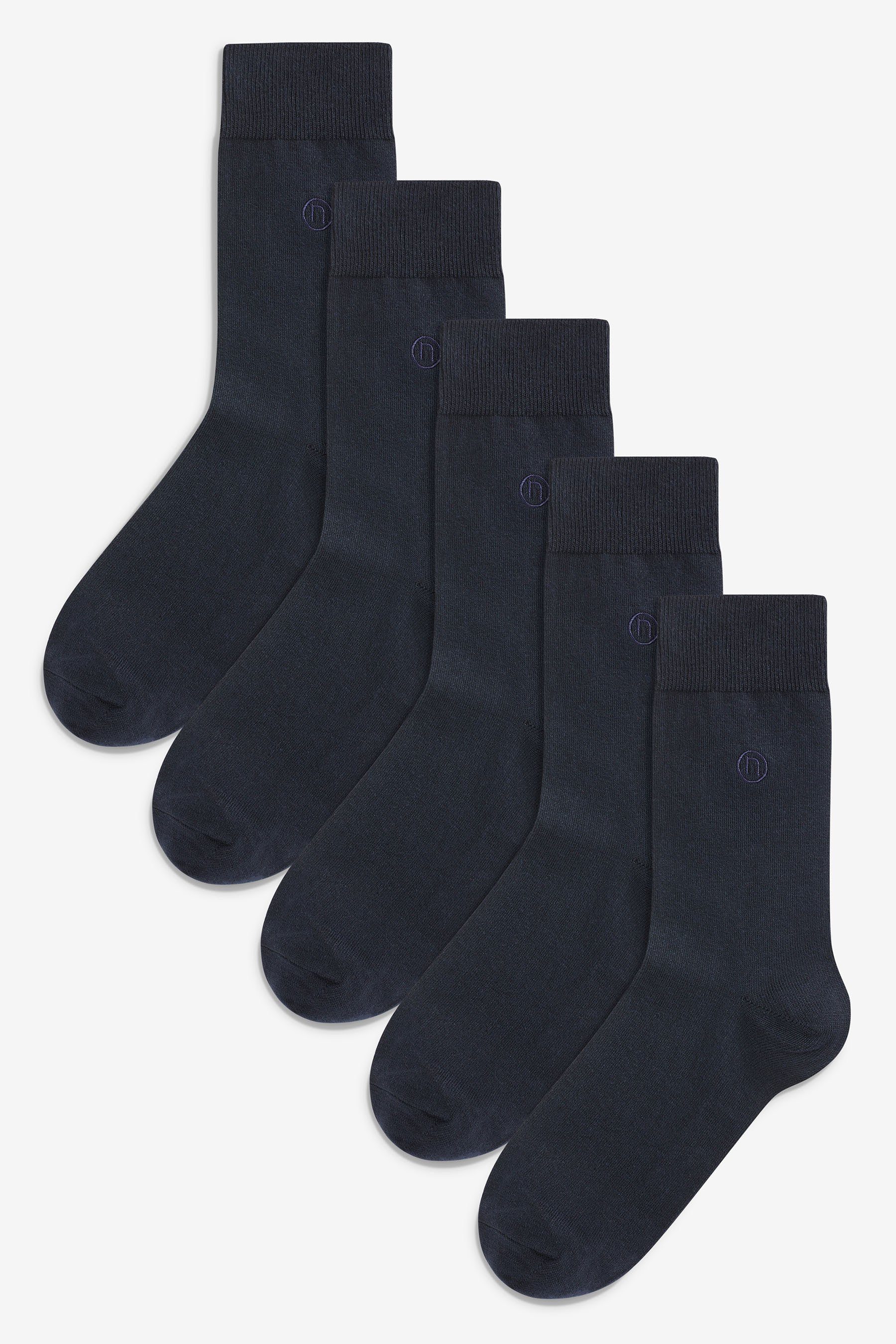 Logo Blue (5-Paar) Herrensocken, Kurzsocken Navy 5er-Pack Next Bestickte