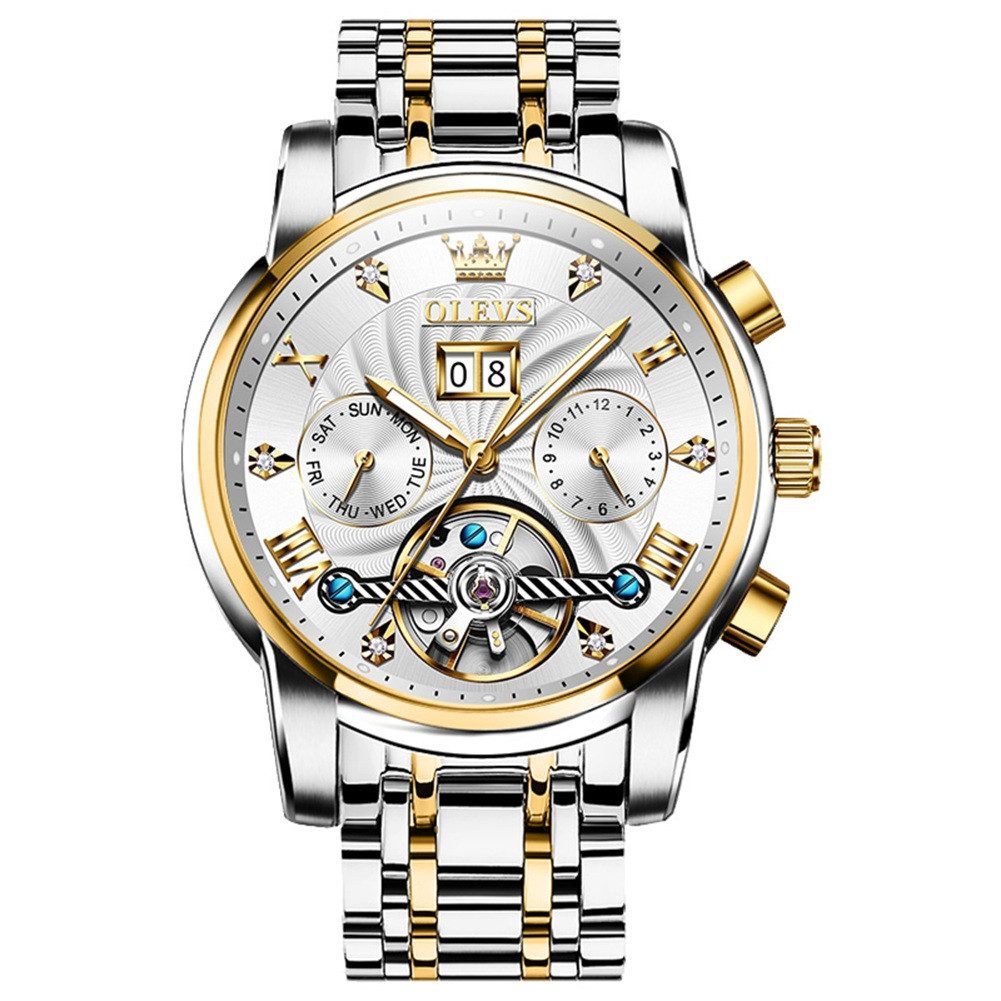 OLEVS Automatikuhr Luxus Herrenuhr Automatik Edelstahl günstig online kaufen