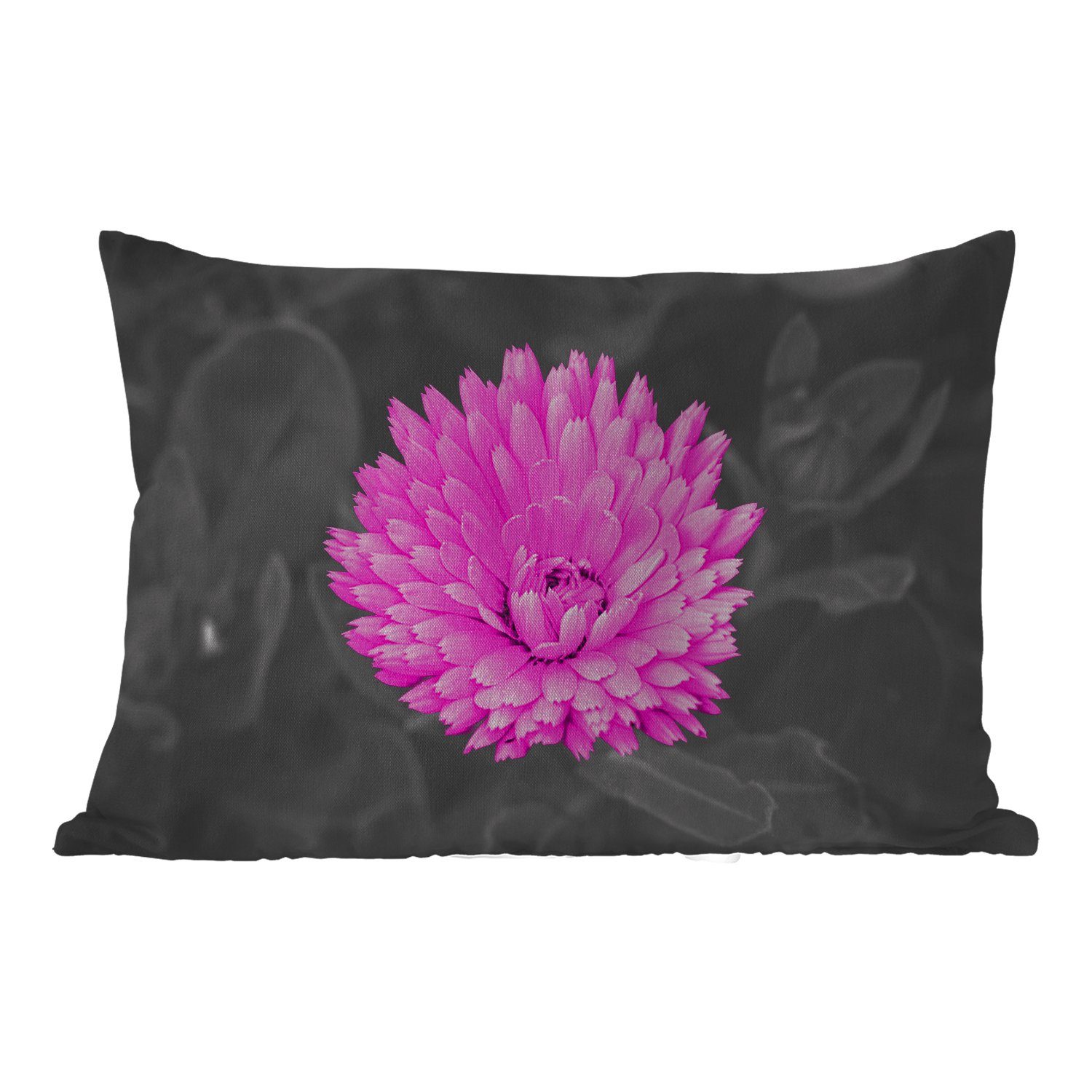 MuchoWow Dekokissen Blumen - Aquarell - Rosa, Outdoor-Dekorationskissen, Polyester, Dekokissenbezug, Kissenhülle