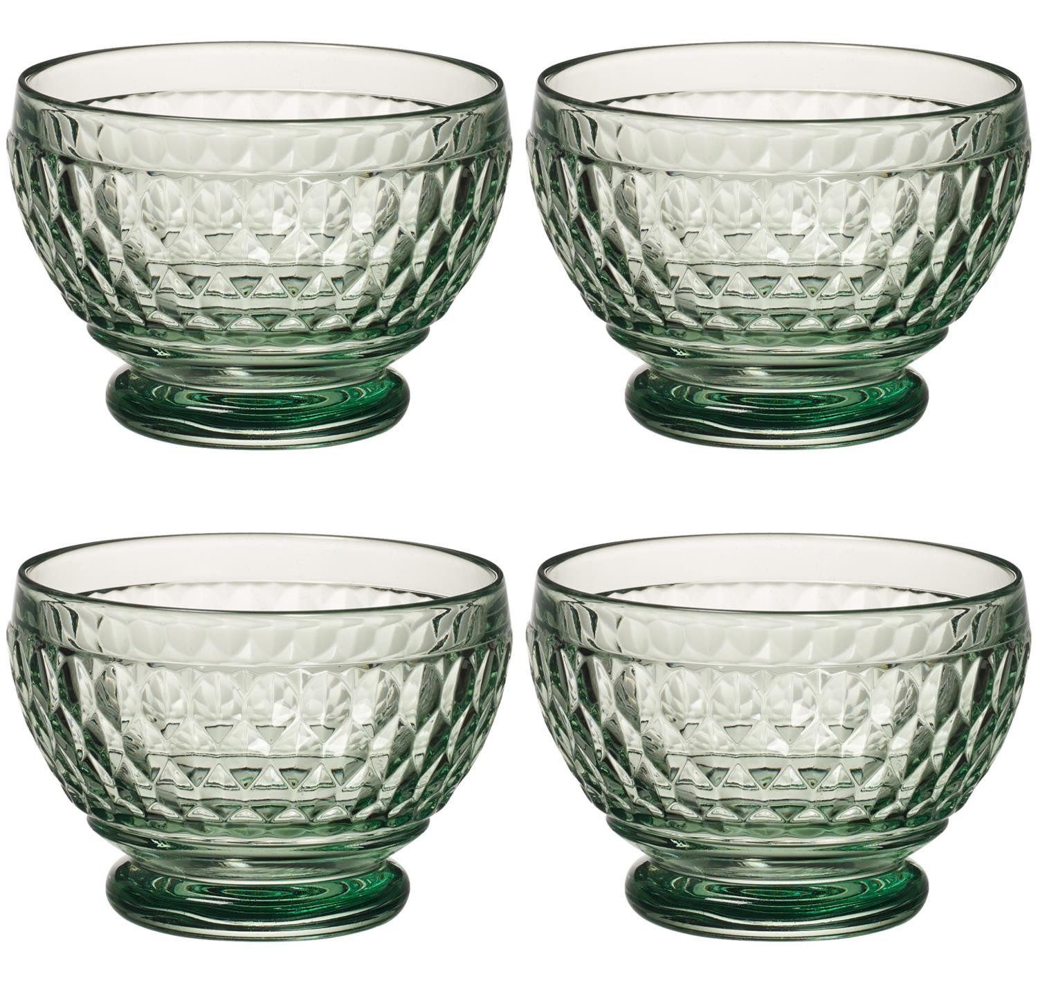 Villeroy & Boch Dessertschale Boston Coloured, Kristallglas, Spülmaschinengeeignet, Grün, Motiv: Boston, Höhe: 8.1cm