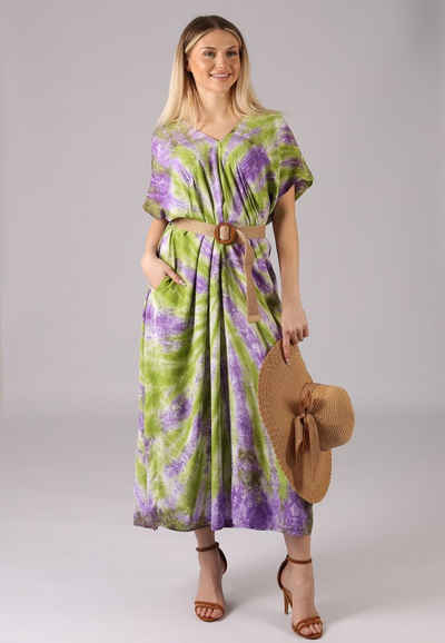 YC Fashion & Style Maxikleid "Bohème-Chic Maxikleid in Batik mit Taschen" Alloverdruck, Basic, Boho, Einschubtaschen, Hippie, bequem zu tragen