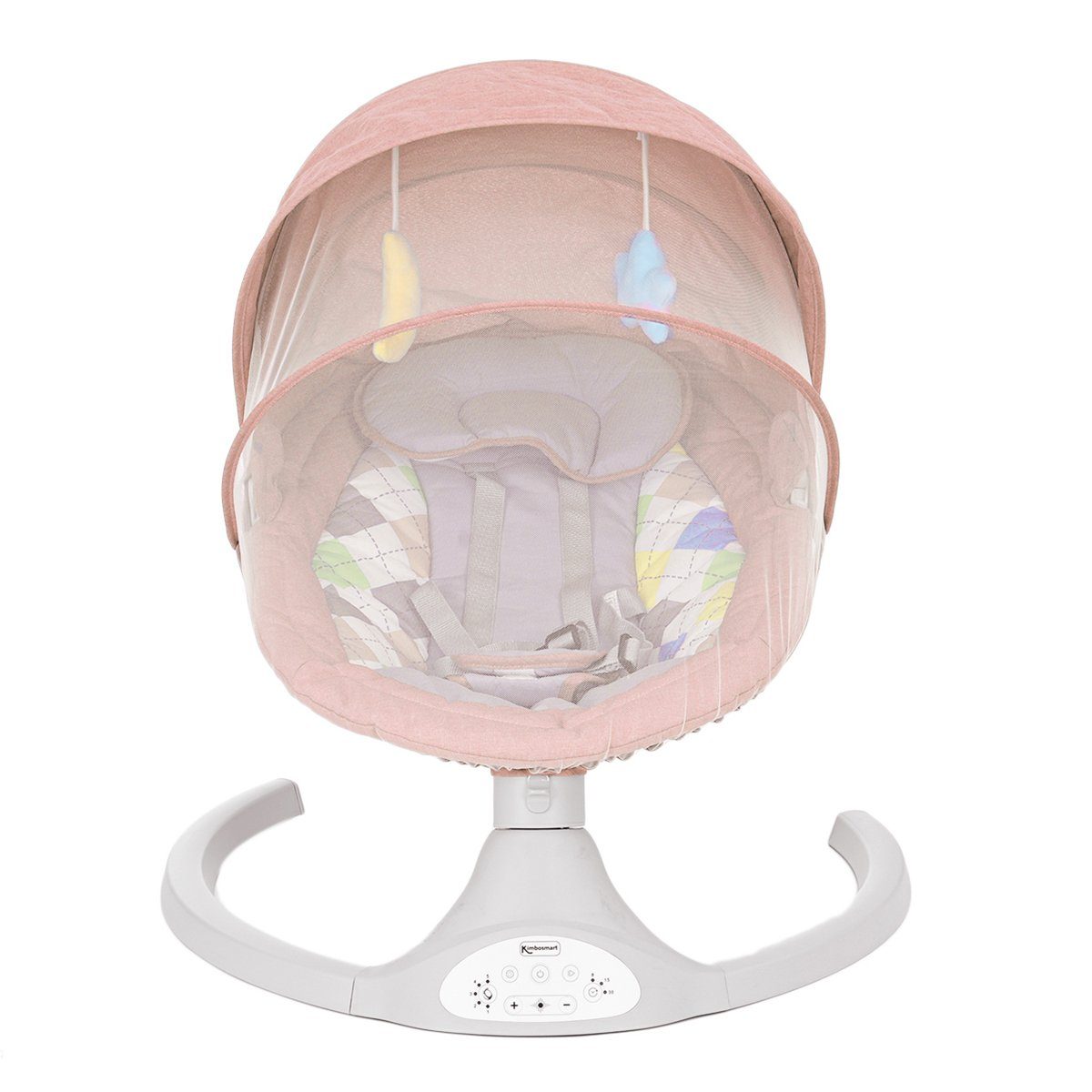 AUDEW Babywippe elektrische Babyschaukel Bluetooth Musik, mit Schwung in 5 Geschwindigkeiten, Moskitonetz, Fernbedienung max.9kg