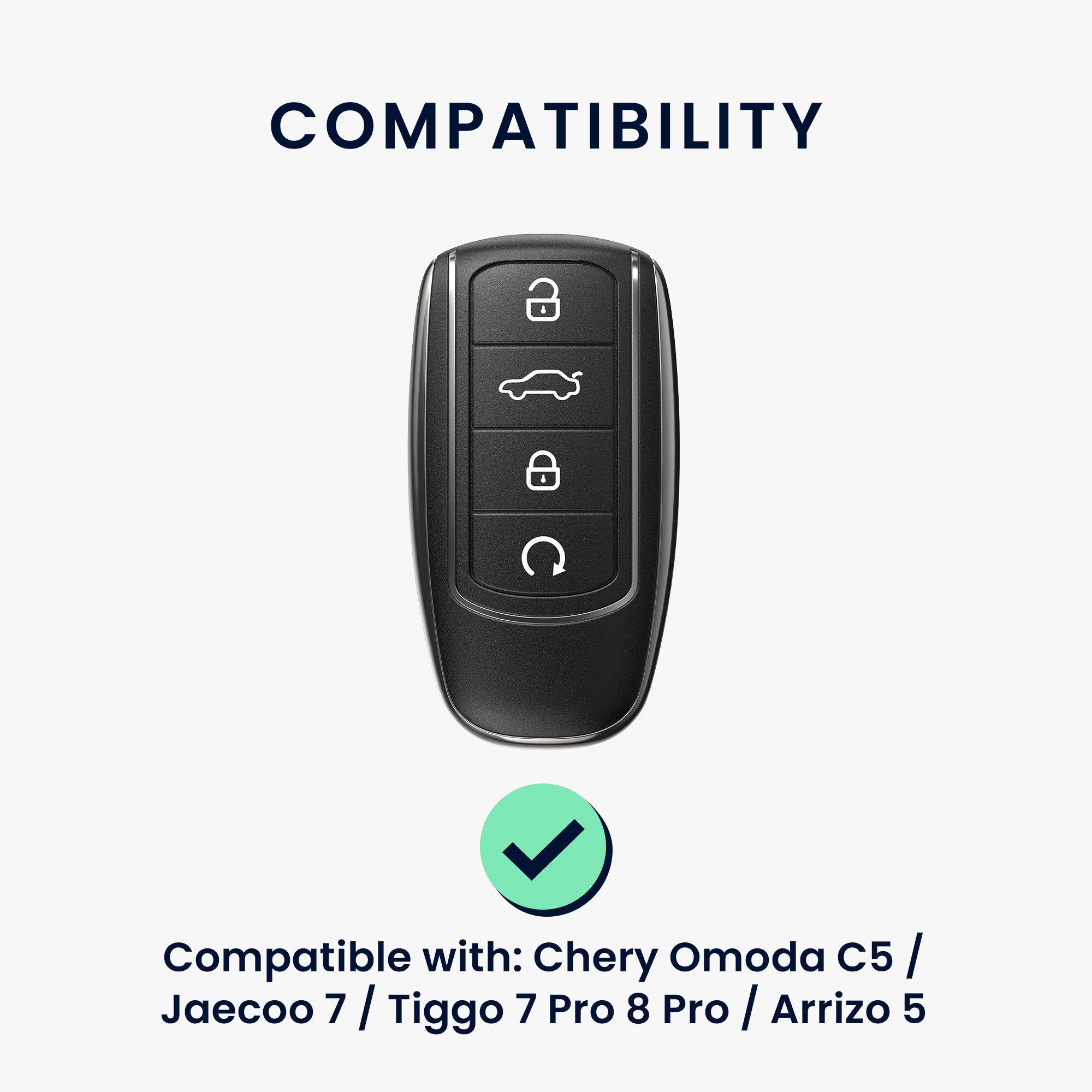 kwmobile Schlüsseltasche Hülle für Chery Omoda C5 / Jaecoo 7 / Tiggo 7 Pro 8 Pro / Arrizo 5 (1-tlg), Schlüsselhülle - Autoschlüssel Silikon Cover
