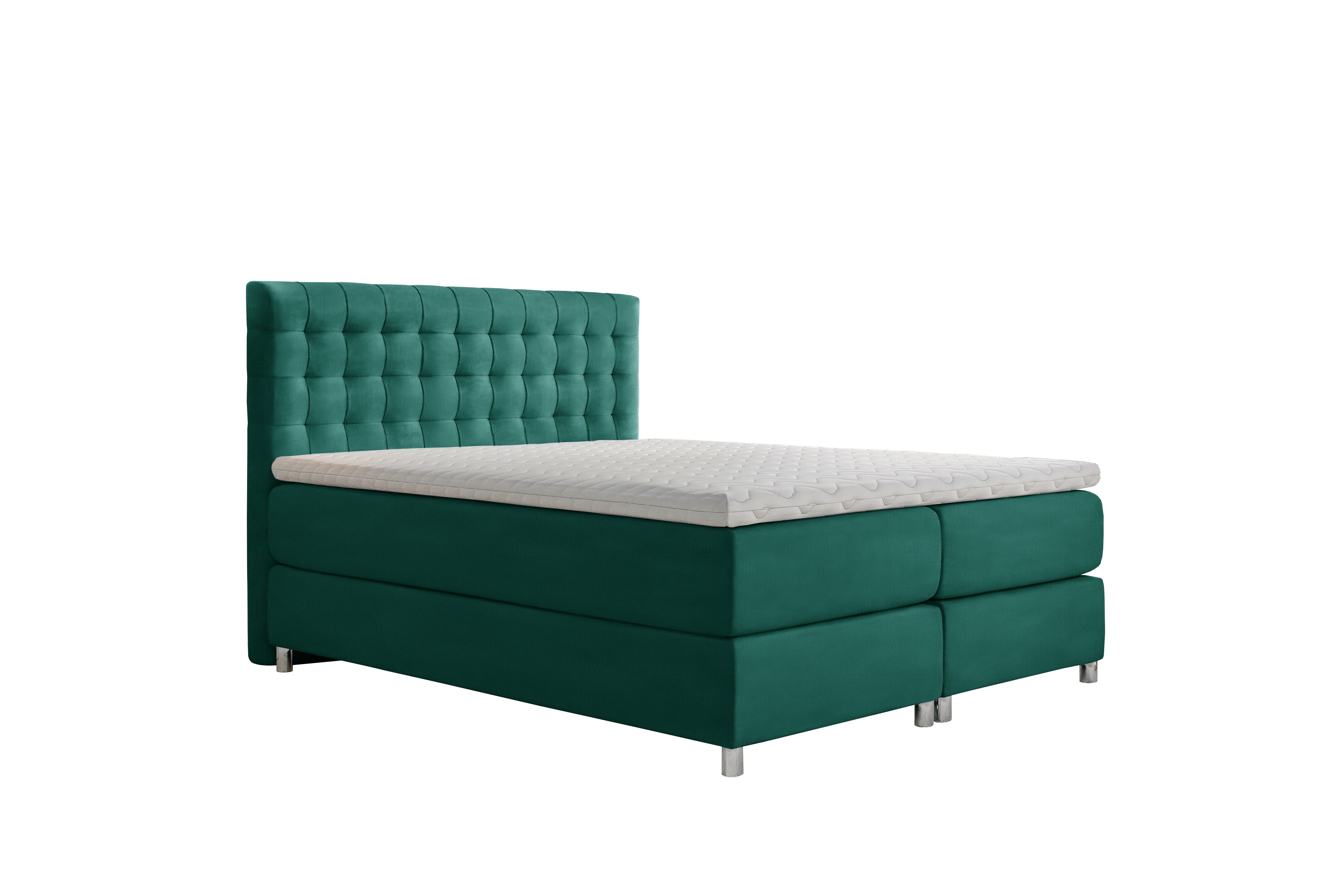 99rooms Boxspringbett Leonel (Schlafzimmerbett, Bett), mit Taschenfederkern Matratze, Topper, Bettkasten, Kopfteil gepolstert