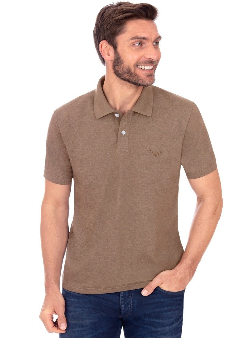 Trigema Poloshirt TRIGEMA Poloshirt DELUXE Piqué nougat-melange