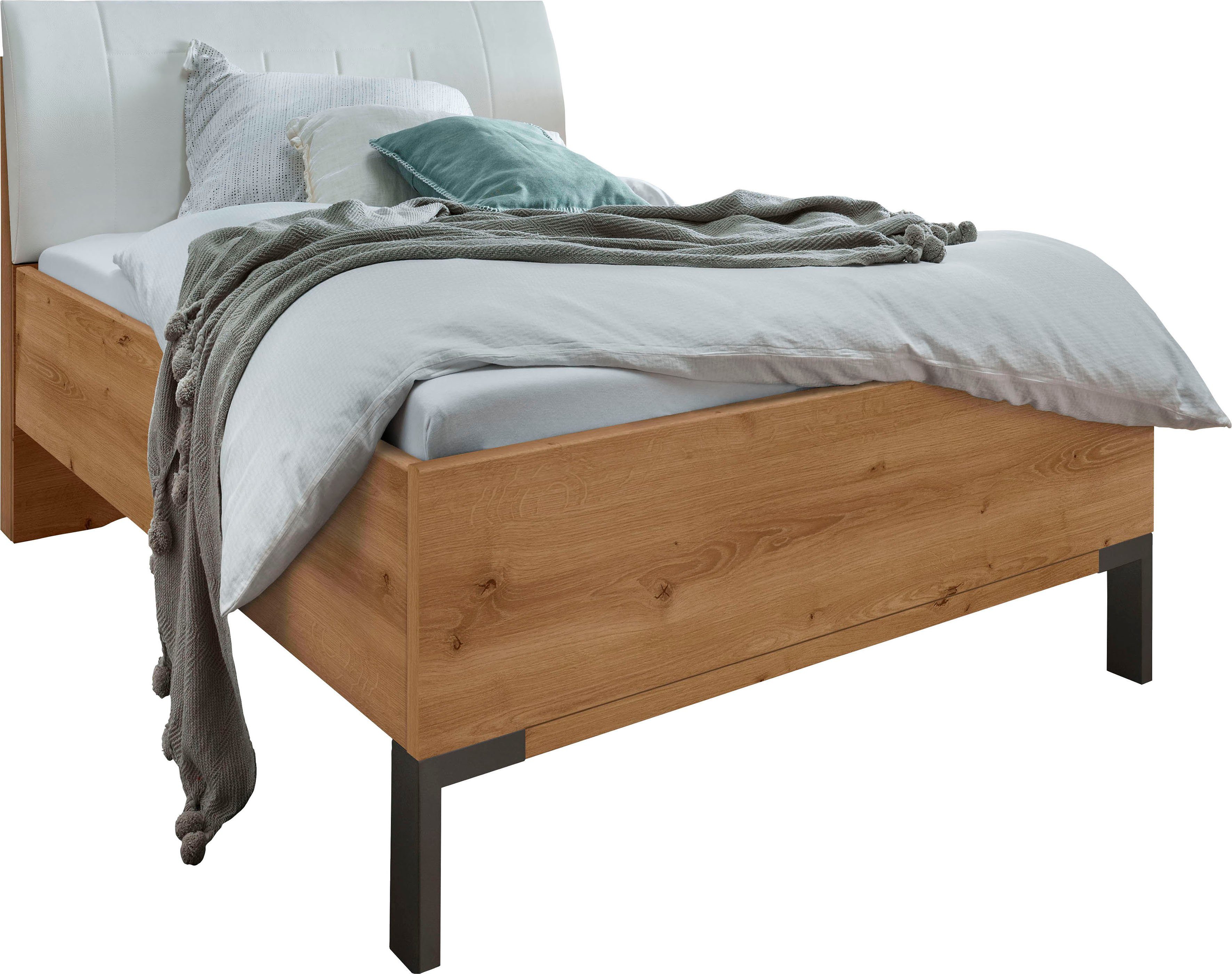 WIEMANN Futonbett Monaco, Bettgestell, Bettrahmen, komfortables Polsterkopfteil (4-fache Liegehöhenverstellung, MADE IN GERMANY), Polsterkopfteil aus Kunstleder, verschiedene Größen, in Komforthöhe