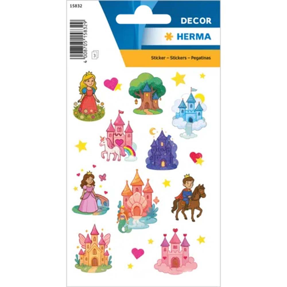 HERMA Sticker Märchenschloss Sticker dekorative Papiersticker glitzernd, selbstklebend