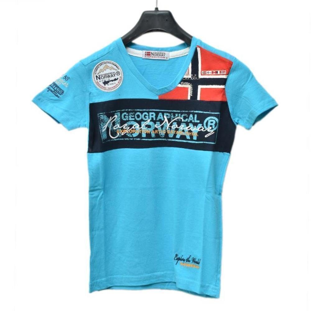 bis 176 128 T-Shirt Farben in 6 Norway Jungen JERARD türkis Geo T-Shirt Größen