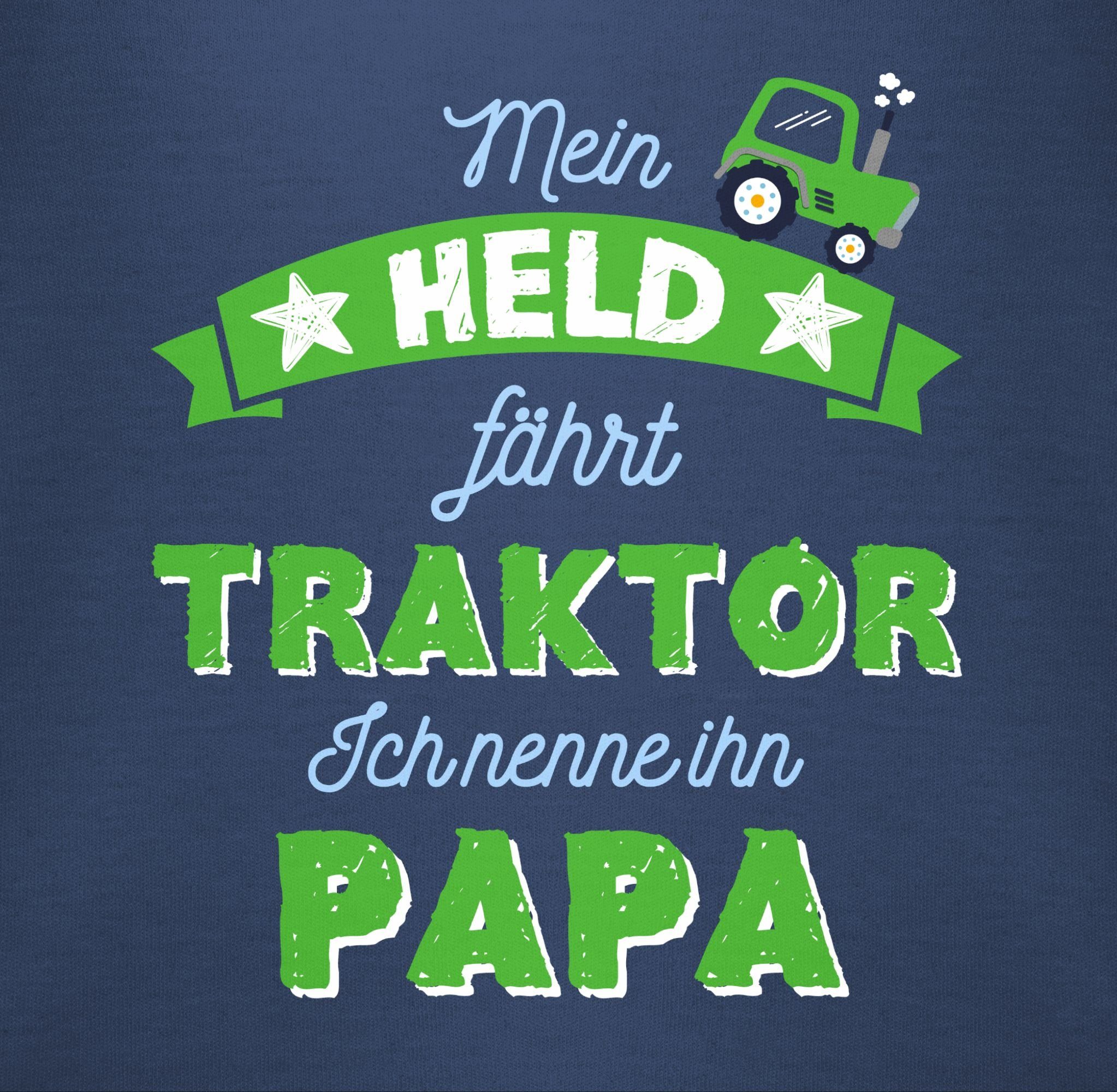 Shirtbody 1 Blau Traktor Vatertag fährt Mein Shirtracer Geschenk Baby Held Papa Navy