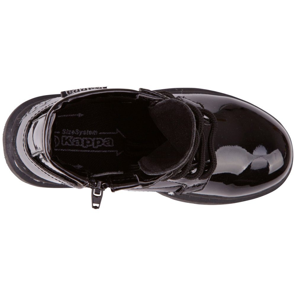 black-silver mit Kappa praktischem an Reißverschluss Schnürboots Schuhinnenseite der