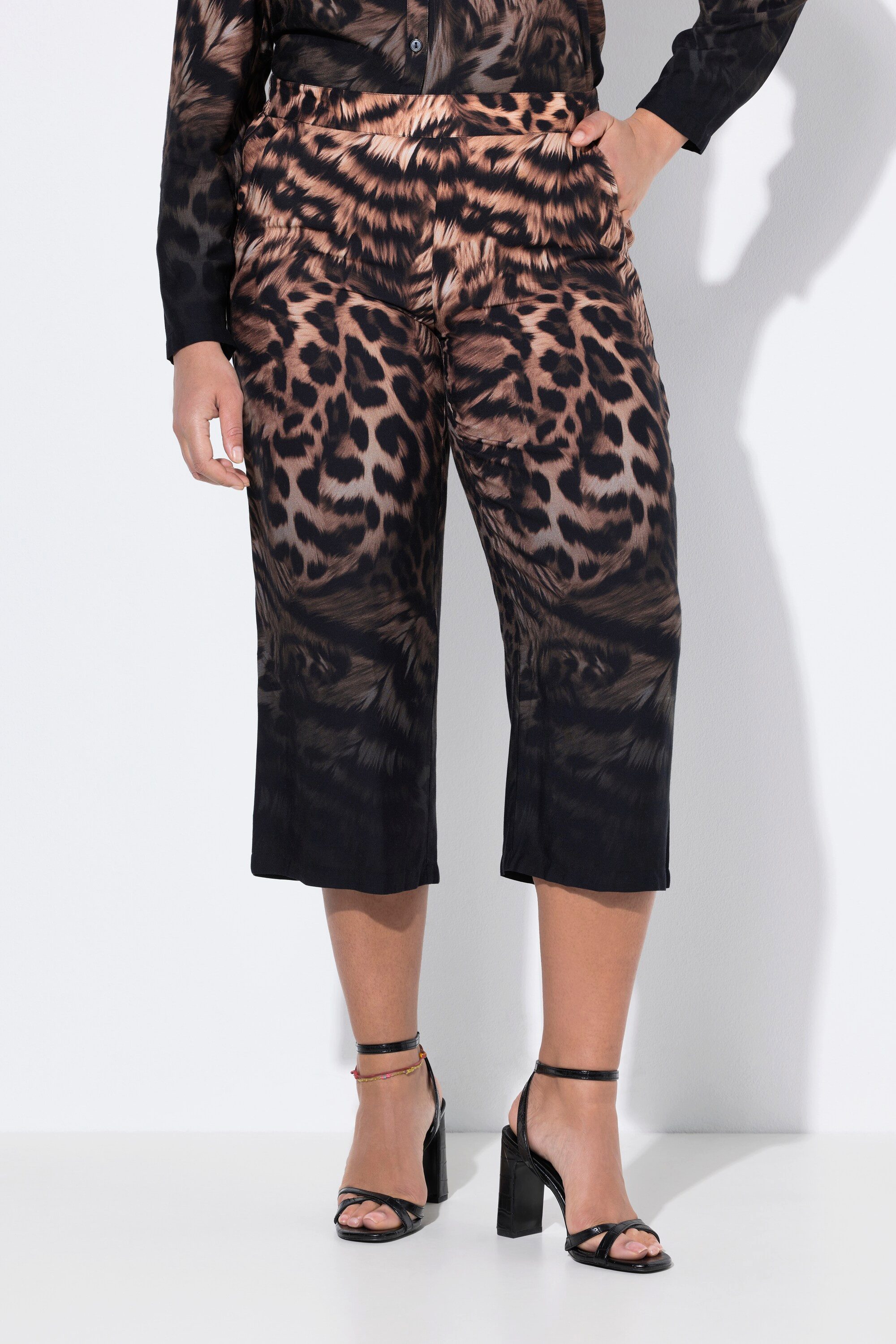 MIAMODA Culotte Culotte weites gerades Bein Leo-Patchmuster