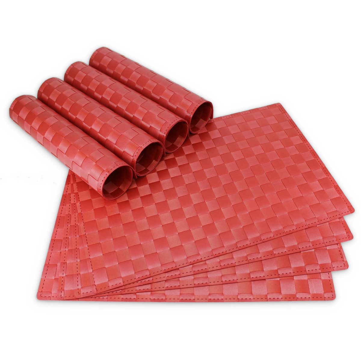 matches21 HOME & HOBBY Platzset Tischsets MODERN 8er Set Rot als Tischuntersetzer, (8-St), Abwaschbare Platzsets als Tischunterlagen für Ess-Tisch Tisch-Deko