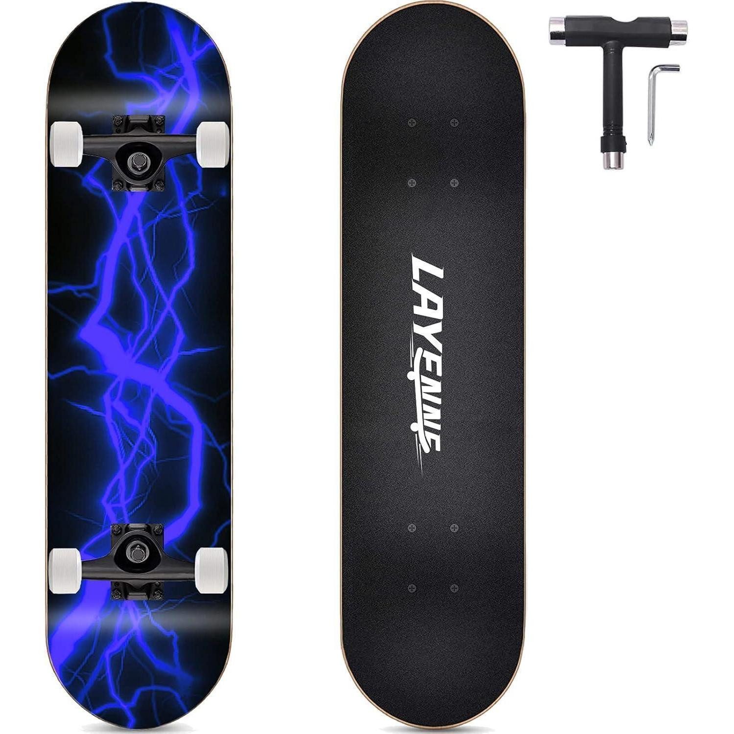 Skateboard Skateboard 31 Zoll 7 Schichten Ahorn ABEC-11 für Anfänger Mädchen