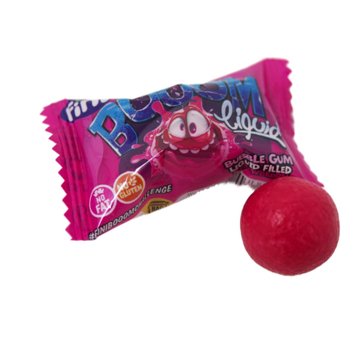 Fini Süßigkeit, Fini Boom Lipuid Gum Strawberry Erdbeerkaugummi 200 Stück Display