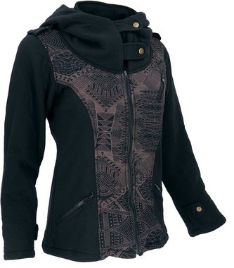 Guru-Shop Langjacke Goa Festival Jacke Print, Jacke mit weiter.. alternative Bekleidung