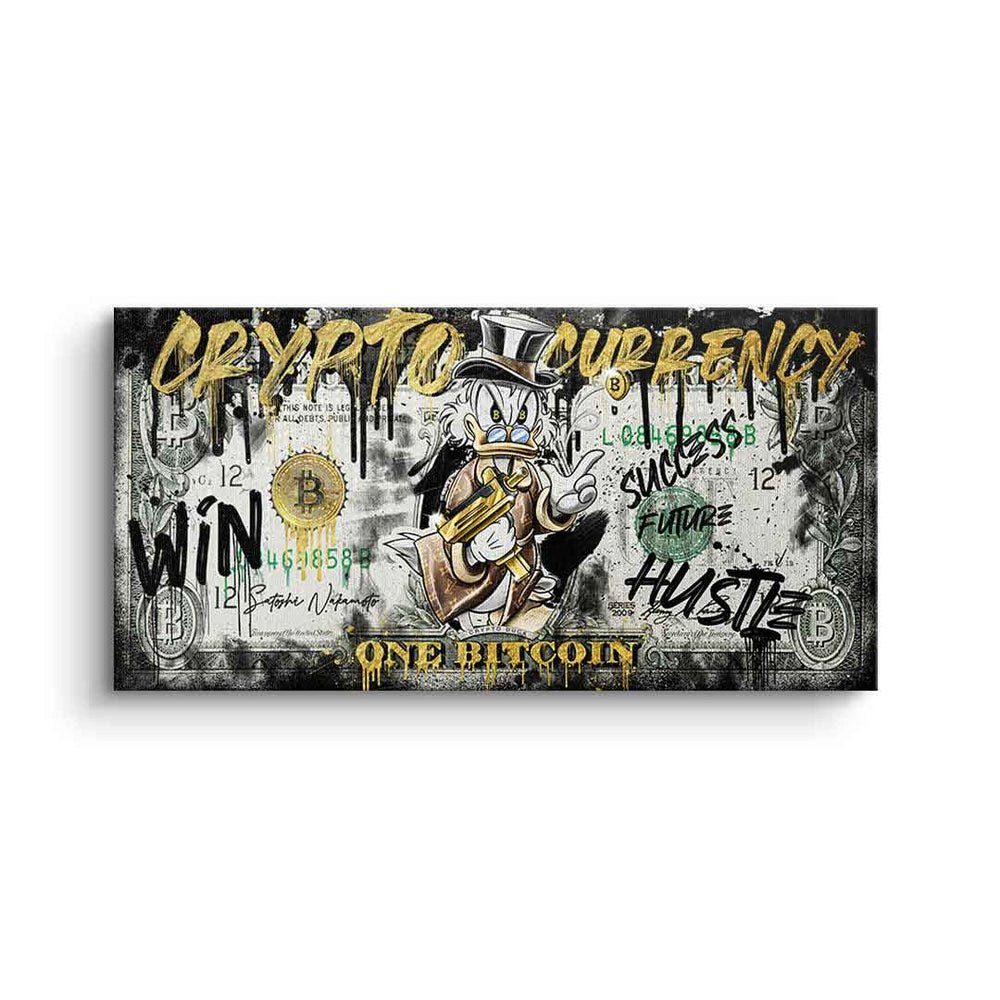 DOTCOMCANVAS® Leinwandbild, Leinwandbild Limitiert - Crypto Duck - Bitcoin Kunst auf Leinwand -