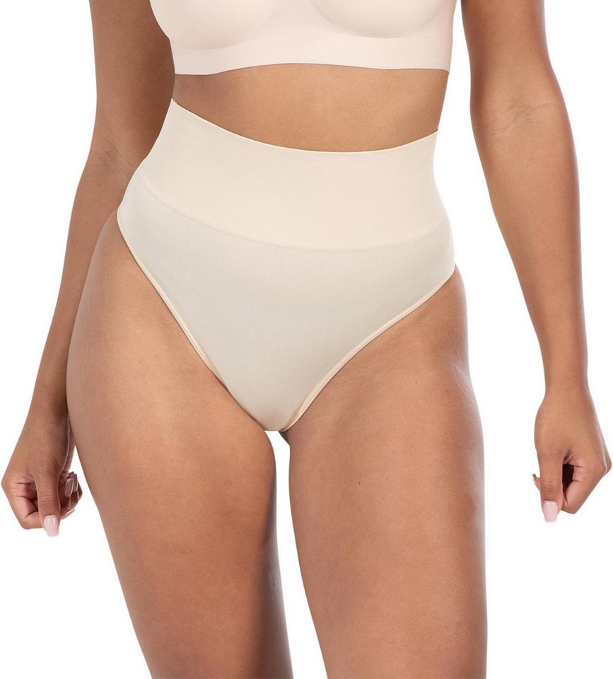 Smilodox String Nysa, Mid Waist Miederslip Shaping Tanga, Formende Shapewear Figurformende Miederhose, Seamless Unterwäsche Unterhose