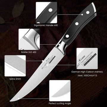 Diyarts Messer-Set (Steakmesser, Anti-Korrosion, Anti-Fleck, präzise geschmiedet und verschleißfest), ultrascharfe Küchenmesser mit 4,5 Zoll deutscher Stahl ungezahnt